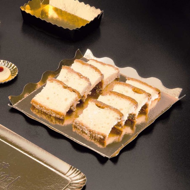 Dentelle cartonnée or et noir pour pâtisserie - 19 x 19cm - Lot de 50 - Carton à pâtisserie - AZ Boutique