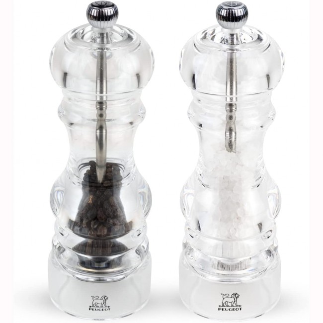 Dry salt & pepper duo mills 18cm / 7" - Acrylic - Nancy - Peugeot