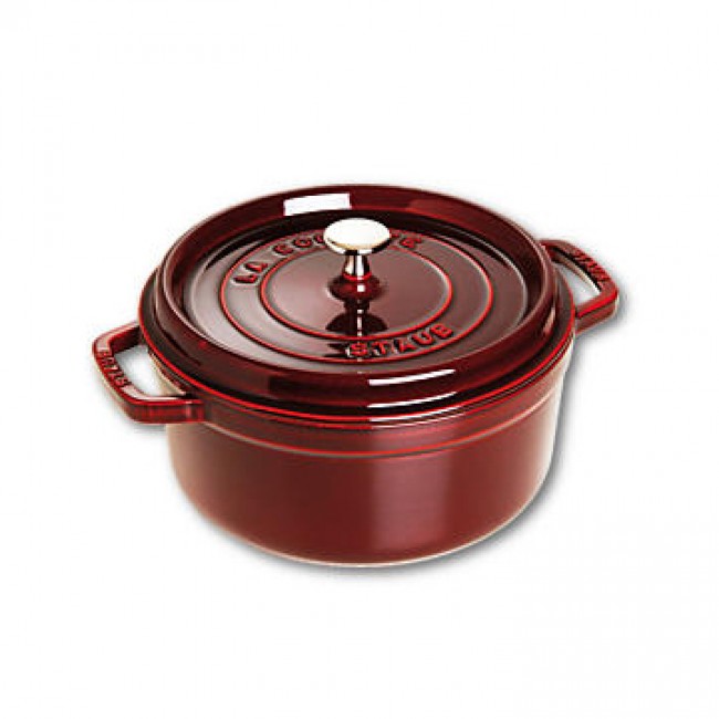Round cast iron cocotte 10.2 in / 26 cm - grenadine red