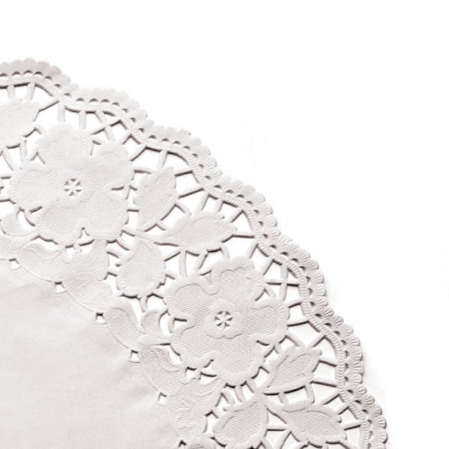 Dentelle ronde blanche de 45cm en papier - Lot de 250 - Dentelles papiers - AZ boutique