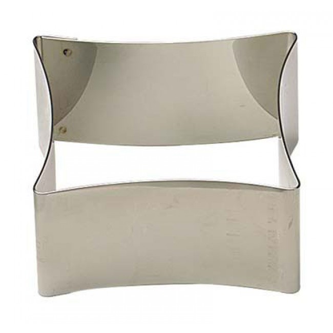 stainless steel cookie cutter concave square 2.4 x 2.4" / 6 x 6 cm - stainless steel shape and nonnette - gobel
