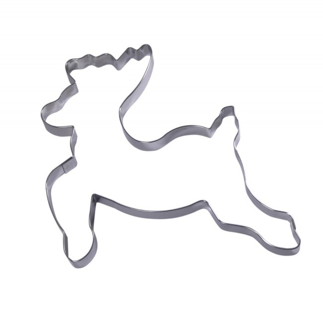 stainless steel cookie cutter reinder 6.3 x 6" / 16 x 15.8 cm - stainless steel shape and nonnette - gobel