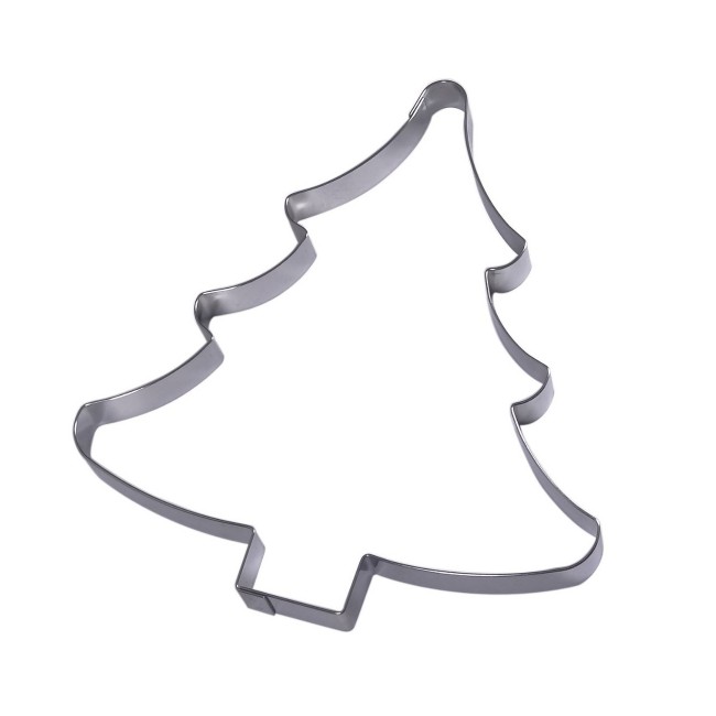 stainless steel cookie cutter christmas tree 6.3 x 6" / 16 x 15.8 cm - stainless steel shape and nonnette - gobel