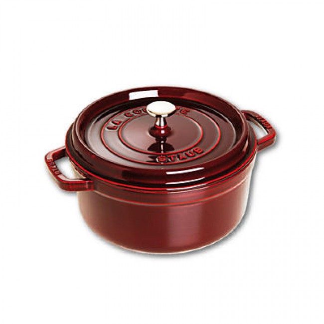 Round cast iron cocotte 9.4 in / 24 cm - grenadine red