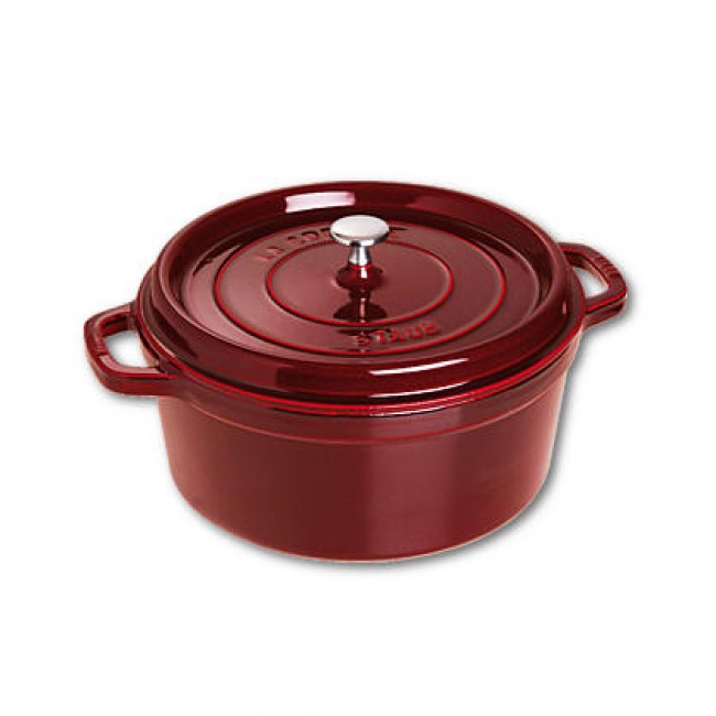 Round cast iron cocotte 11 in / 28 cm - grenadine red