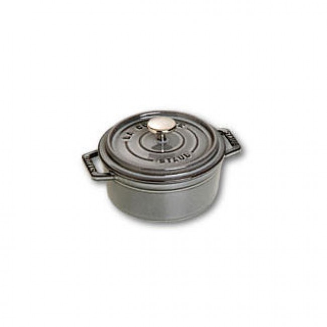 Round cast iron cocotte 5.5 in / 14 cm - graphite grey