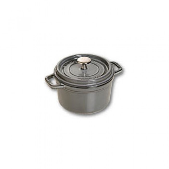 Round cast iron cocotte 6.3 in / 16 cm - graphite grey