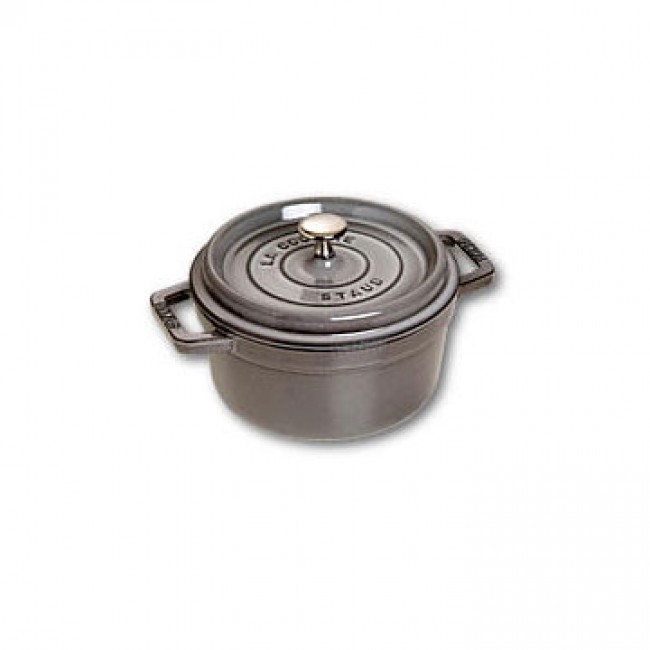 Round cast iron cocotte 7 in / 18 cm - graphite grey