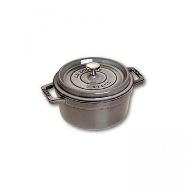 Round cast iron cocotte 8 in / 20 cm - graphite grey