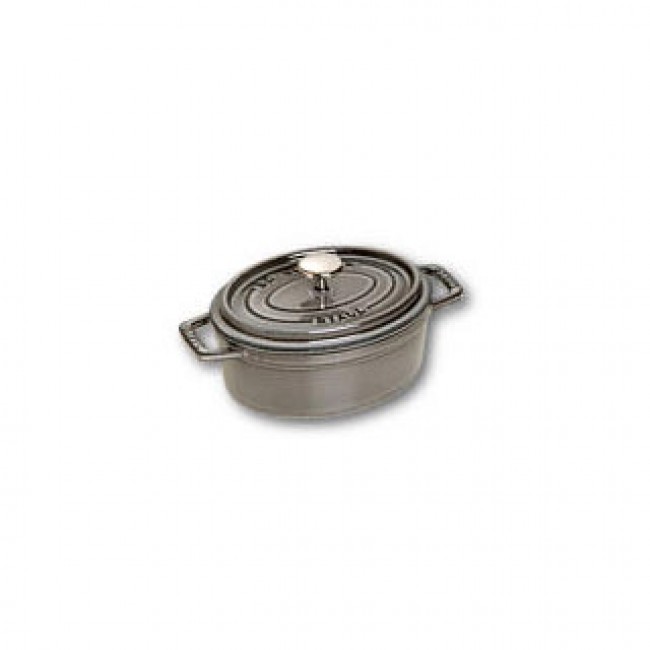 Oval cast iron cocotte 4.3 in / 11 cm - graphite grey
