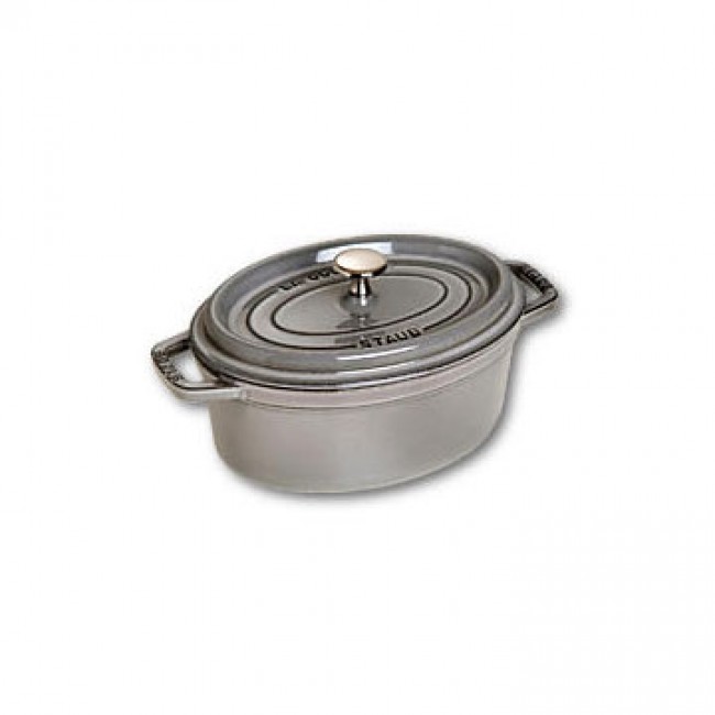 Oval cast iron cocotte 9 in / 23 cm - graphite grey