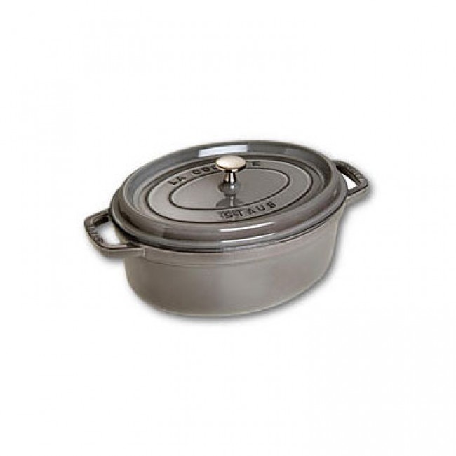 Oval cast iron cocotte 10.6 in / 27 cm - graphite grey