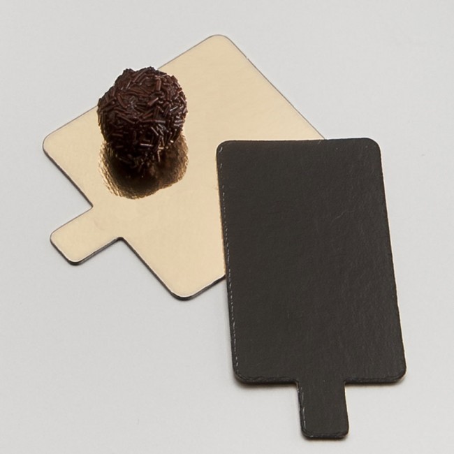 golden and black square cardboard flap - 8 x 8cm - az boutique
