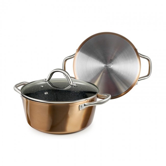 Marmite braisière basse à couvercle - faitout induction en inox 18/10 - Ø 20 cm - Chef Classic - Lacor