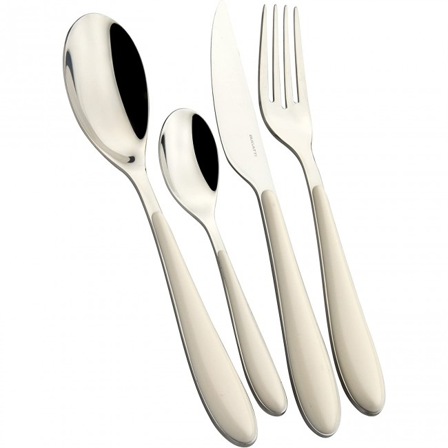 Ménagère 24 pièces bleue en inox - Range couverts en bois - Laguiole - Jean Dubost