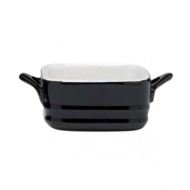 Sandstone black white mini gratin dish 2.5 cm x 7 cm / 0.9 in x 2.8 in