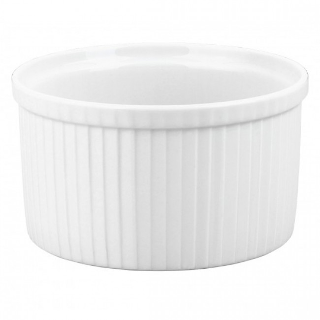 Porcelain pleated deep soufflé dish 47 oz / 140 cl white 6 in / 16.5 cm