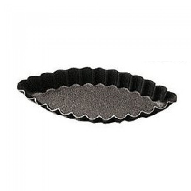 Moule à tartelette ovale cannelé 10cm en métal anti-adhérent - A l'unité - Paderno