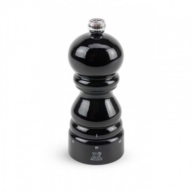 Black lacquered salt mill 12cm/4.7" - beech wood - Paris Classic - Peugeot