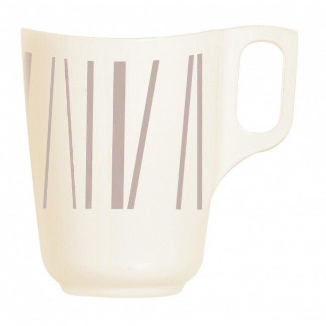 Beige zenix mug 10 oz / 30 cl with taupe-coloured scattered stick design