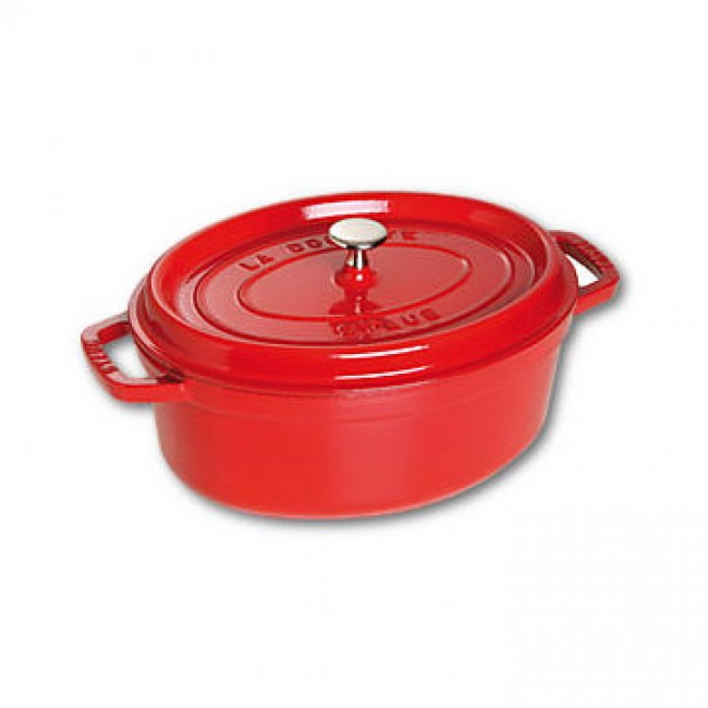 Oval cocotte 27 cm - cherry red cast iron - Vitamins - Staub