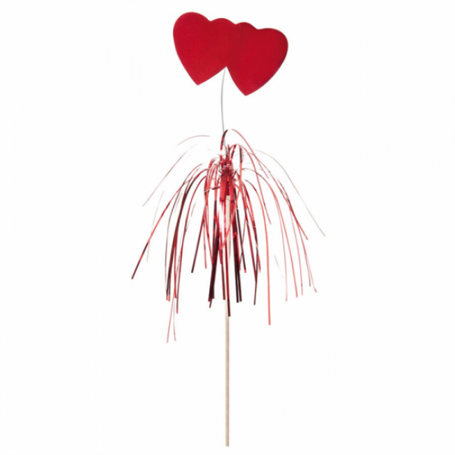 Ice cream decorations red hearts 6 " / 15 cm assorted wood - Decoration - AZ boutique