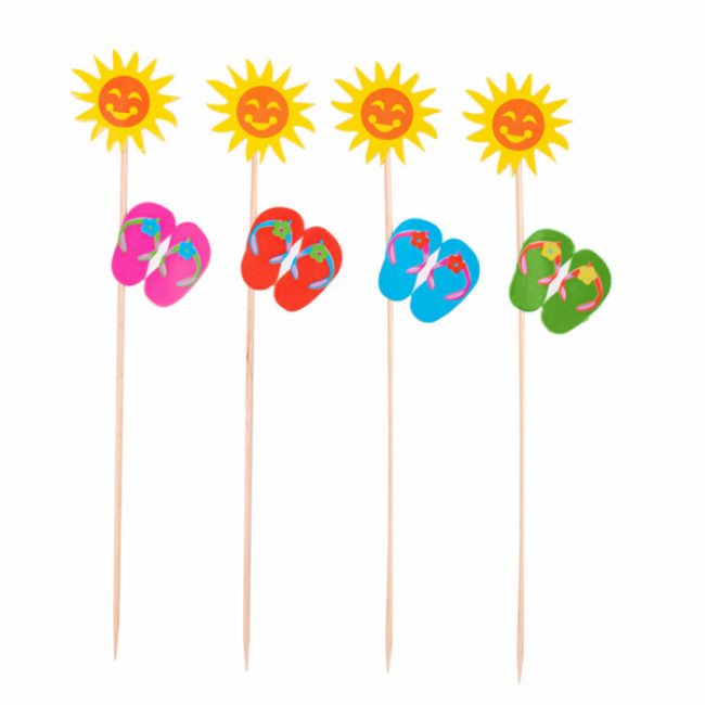 Ice cream decorations sunflowers 8" / 20 cm assorted wood - Decoration - AZ boutique
