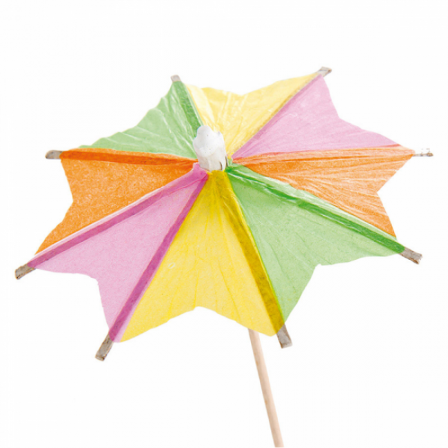 Ice cream decorations parasol 3 x 4" / 8 x 10 cm assorted wood - Decoration - AZ boutique