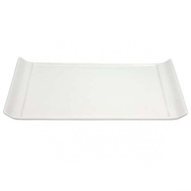 Plat à cake rectangulaire blanc 37,3x14,7cm en porcelaine - Pillivuyt 