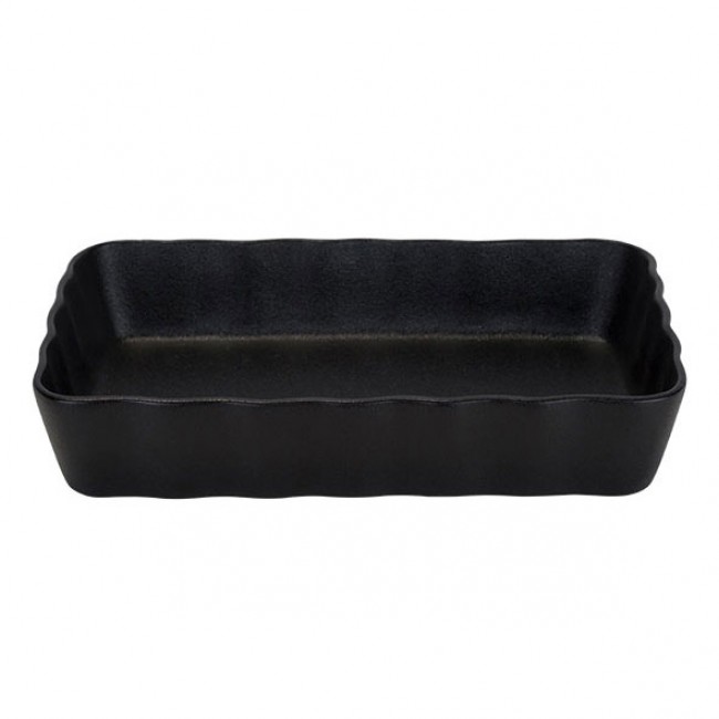 Sandstone black rectangular gratin dish 8 x 5.5 x 1.5 in / 21.6 x 14 x 4.8 cm