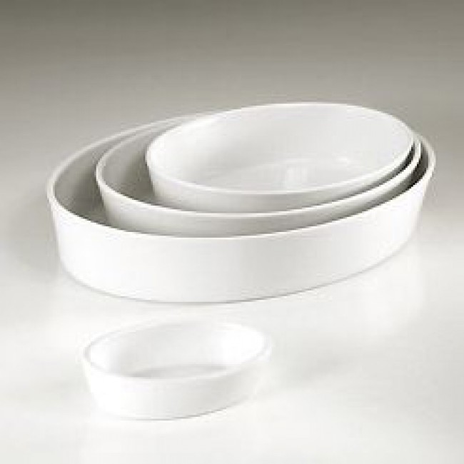 Plat sabot ovale blanc 14x10cm en porcelaine - Pillivuyt