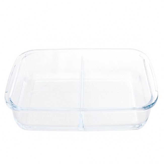 Rectangular glass oven dish 2 compartments 34.5 x 21 cm / 13.4 x 8.3 in