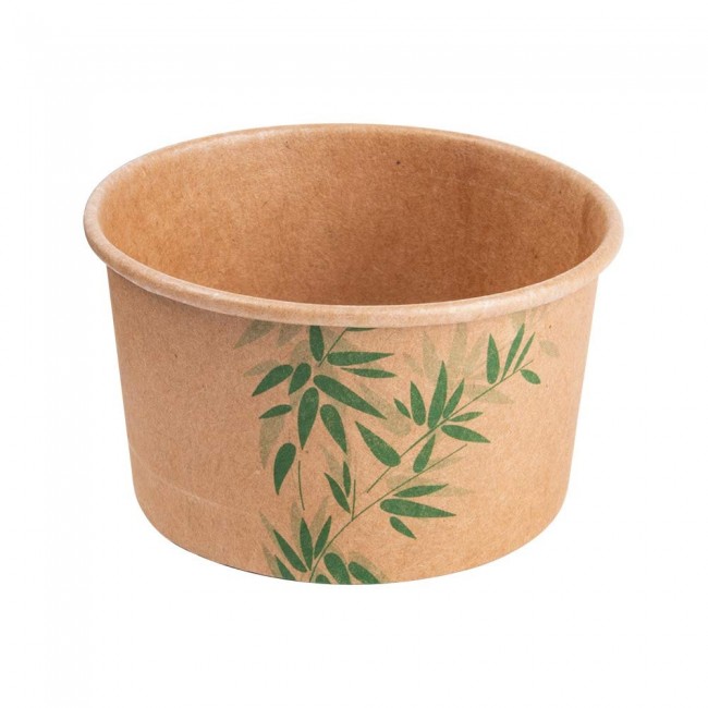 Icecream tubs 6oz / 180 ml green leaves patterns - Set of 2000 - Feel Green - AZ Boutique