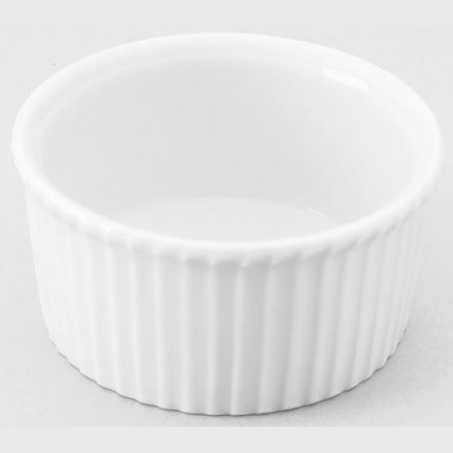 Porcelain classic pleated ramekin 1 oz / 3 cl white 2 in / 5 cm - Set of 12