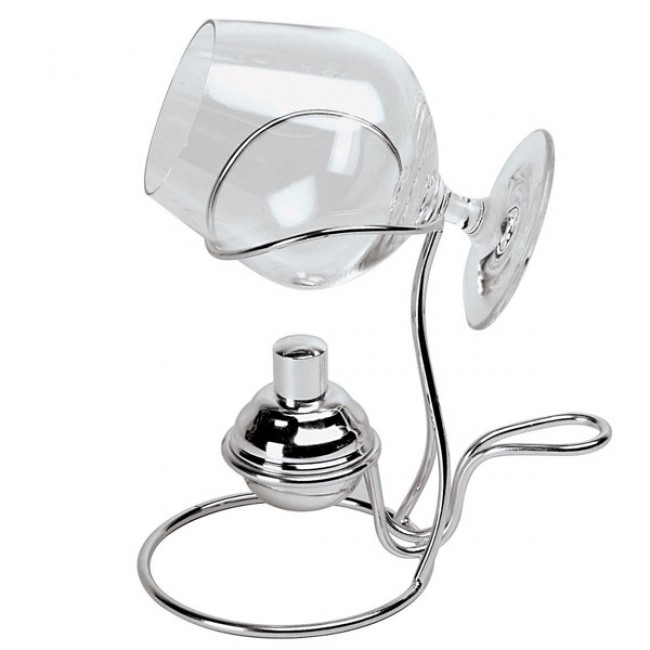 brandy warmer in silverplated stainless steel