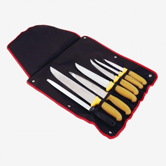 Ménagère 24 pièces bleue en inox - Range couverts en bois - Laguiole - Jean Dubost