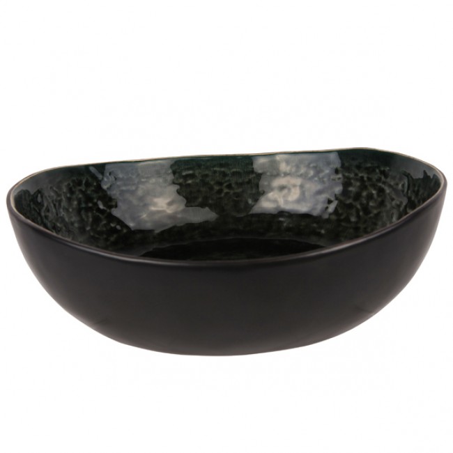 Salad bowl black and green 8" / 21cm - Laguna Verde - Cosy & Trendy