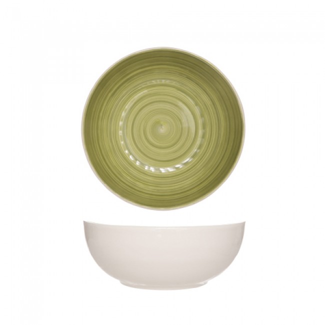 Sandstone round salad bowl green 10" / 25cm - Singly sold - Turbolino - Cosy & Trendy