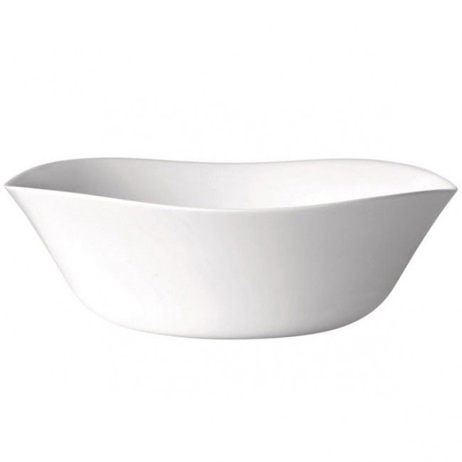 White glass square salad bowl 10" / 25 cm - parma - bormioli rocco
