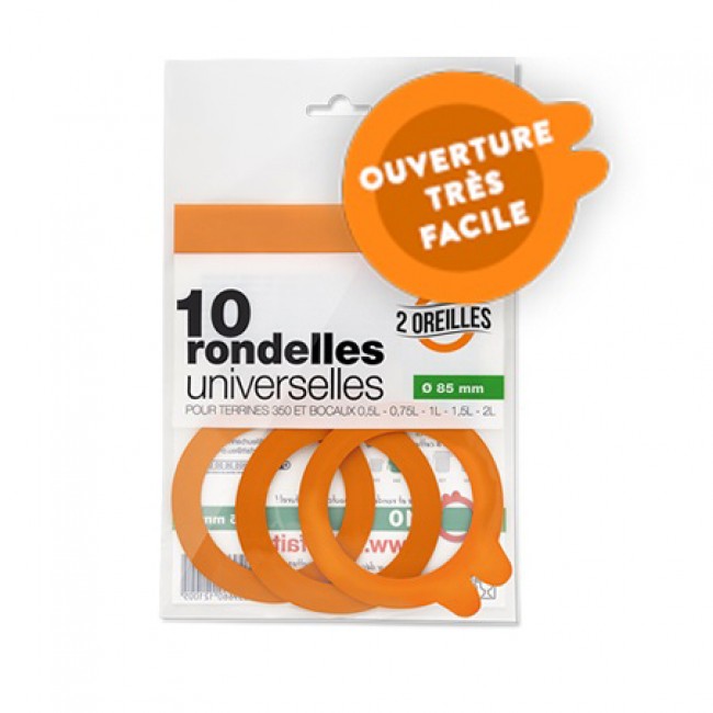 Universal 2 ears rubber rings / seals 3 in / 85 mm - Set of 10
