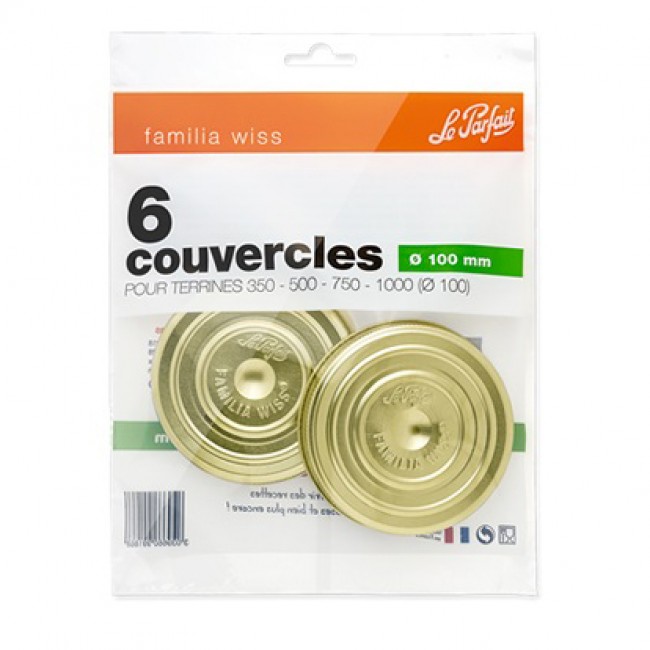 Set of 6 4 in / 100 mm terrine jar lids