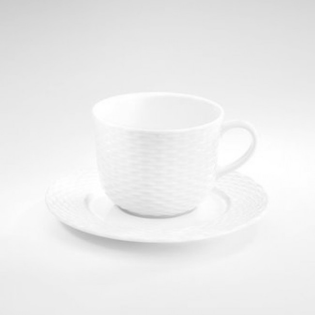 Soucoupe déjeuner blanche en porcelaine - Basket - Pillivuyt