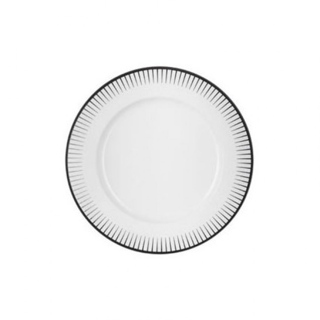 White porcelain coffee saucer 4,9 in / 12.5 cm with black pattern in relief