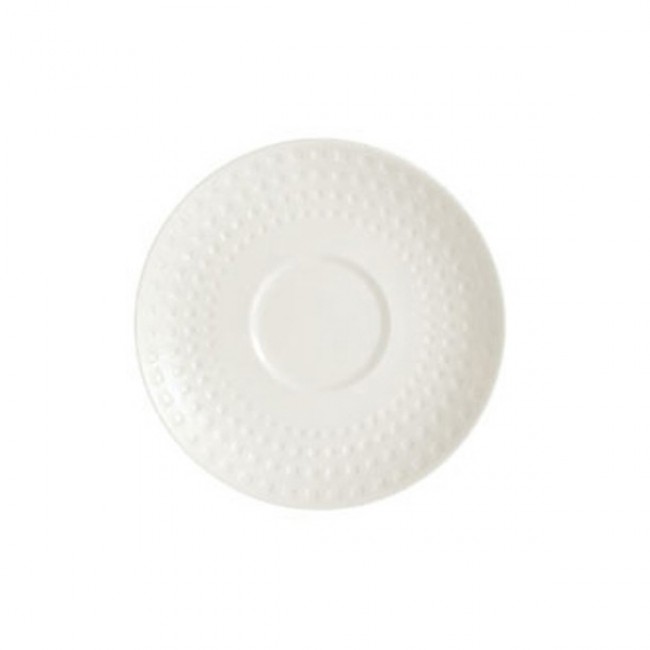Porcelain round coffee saucer 5 in / 12.5 cm with square geometric patterns