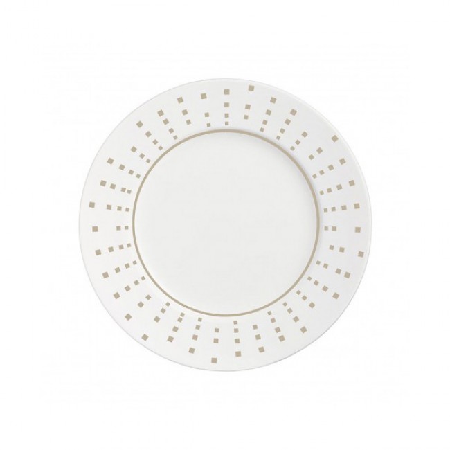Porcelain round flat coffee saucer 5 in / 12.5 cm with grey square patterns