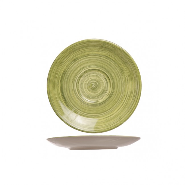 Green sandstone saucer 7 in / 17 cm - Set of 6
