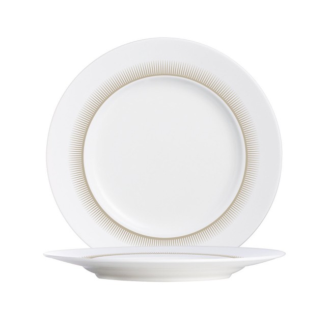 White round flat porcelain saucer 4.7 in / 12.5 cm with grey pattern