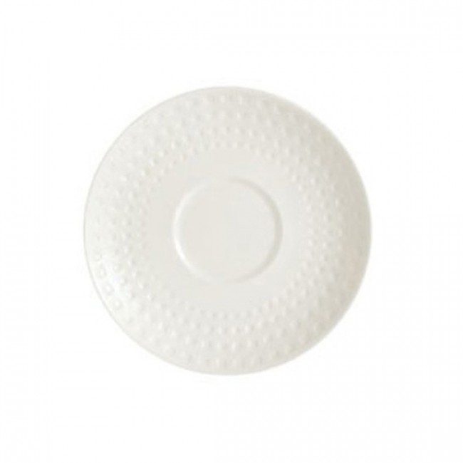 Porcelain round tea saucer 5.5 in / 14.5 cm with square geometric patterns