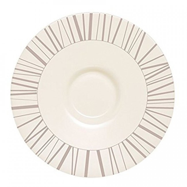 Beige zenix round saucer 6.3 in / 16 cm with taupe-coloured scattered stick design