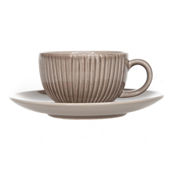 Tasse et soucoupe taupes patines 29cl - Epis - Cosy & Trendy